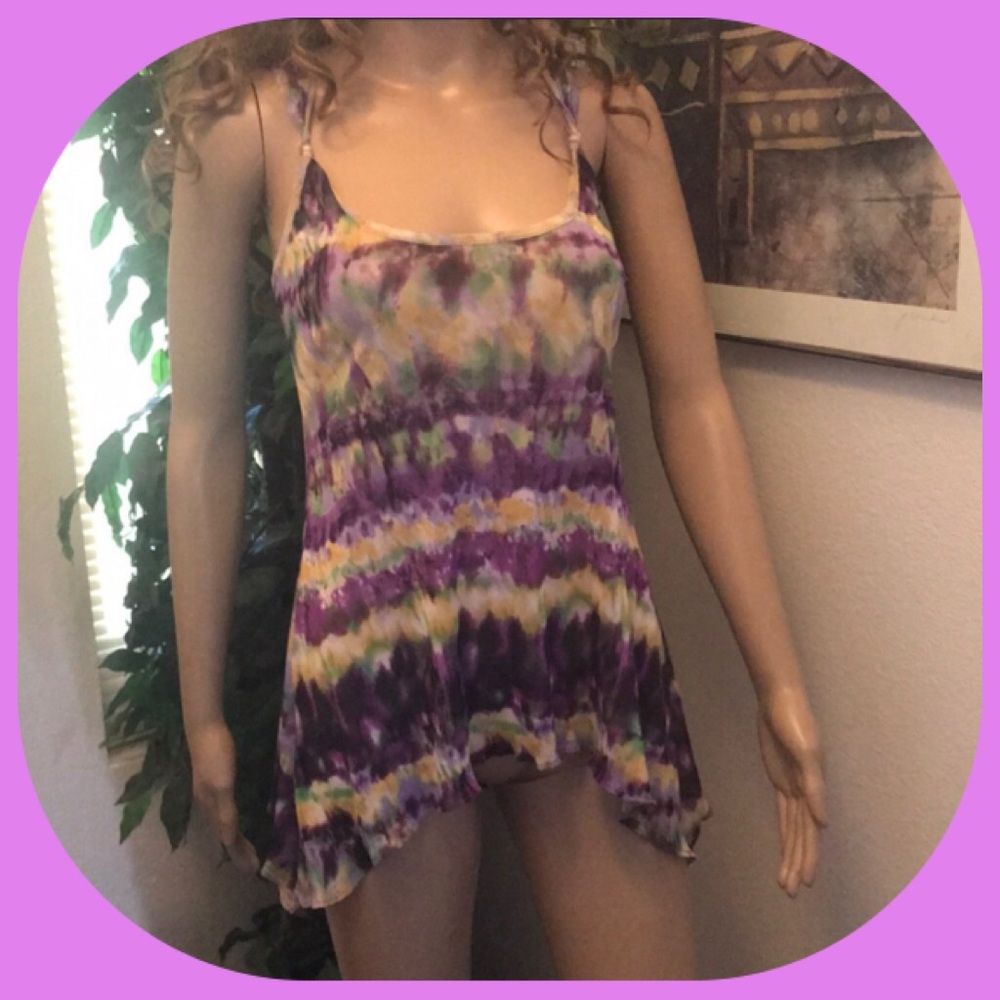 Nightie Razorback Lace back asymmetrical sz small